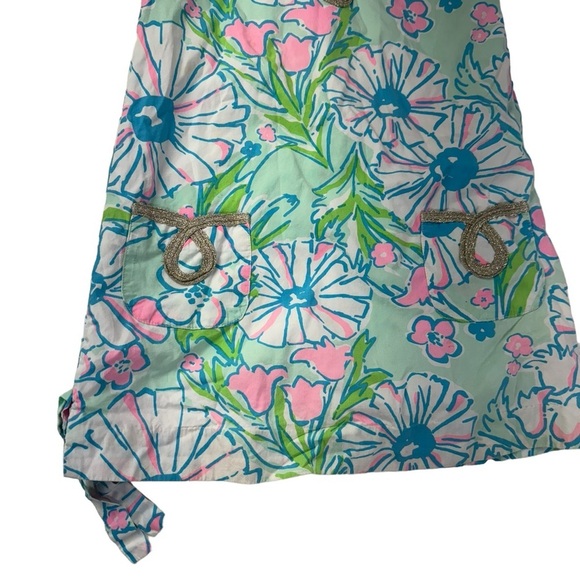 Lilly Pulitzer Dress Girls Delia Sand Bar Blu Splish Splash Size 5 - Picture 2 of 6